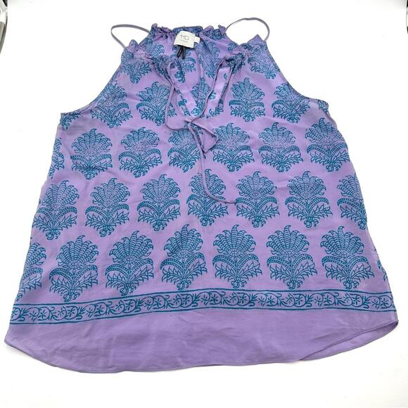 Anthropologie HD in Paris 100% Silk Panorama Batik Print Top - SIZE 8 - Picture 13 of 14